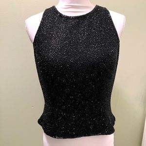 Cecily Brown fully beaded black bodice EUC-L